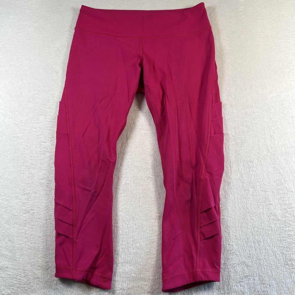 Lululemon Leggings Womens‎ 8 Pink Capri 23 In Pockets Running Yoga Athletic